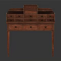 Classic Mahogany Dressing Table With Multiple Drawers And Elegant Wooden Structure