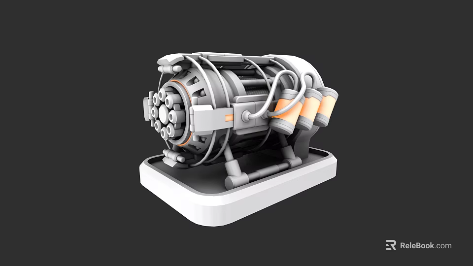 Industrial Equipment Featuring Motor Pipes Control Panel Metallic Base And Cables 3d model 