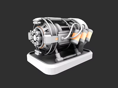 Industrial Equipment Featuring Motor Pipes Control Panel Metallic Base And Cables 3d model