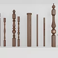 Various Decorative Wooden Railing Balusters with Classic and Modern Design Styles