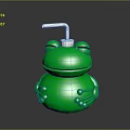 Frog Shaped Green Kids Food Drink Container With White Straw And Press Top