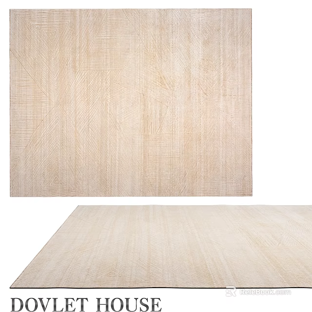 Natural Colored Square Carpet With Textured Woven Design For Home Decor 3d model 