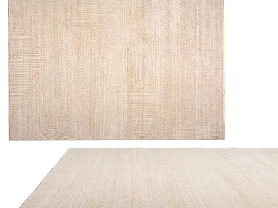 Natural Colored Square Carpet With Textured Woven Design For Home Decor 3d model