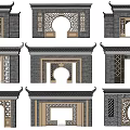 Traditional Door Arches With Various Design Styles And Architectural Elements 3d model