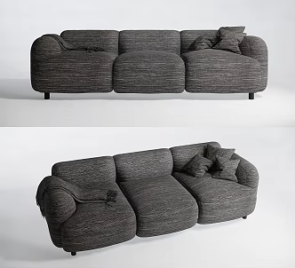 Modern Three-Seat Sofa Multi-Person Sofa Casual Sofa Long Sofa 3d model