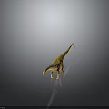 Colorful Long Neck Dinosaur Model With Yellow Green Stripes And Reflective Surface