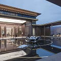 Landscape of new Chinese style sales office building demonstration area 3d model