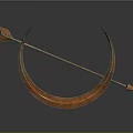 Curved Metallic Bow Structure With Arrow Through Shiny Surface Design
