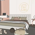 Cozy Kids Room Interior With Bed Wall Decor Stuffed Toys Round Rug Shelves And Window Curtains
