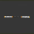 Orange Ended Gray Nunchaku Weapon With Chain Connected Handles And Tactical Design