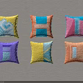 Colorful Decorative Pillows With Geometric Patterns In Various Bright Colors
