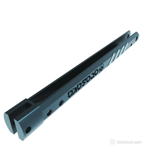 Long Metal Strip Object With Holes And Engraved Text OX3DVOX 3d model 