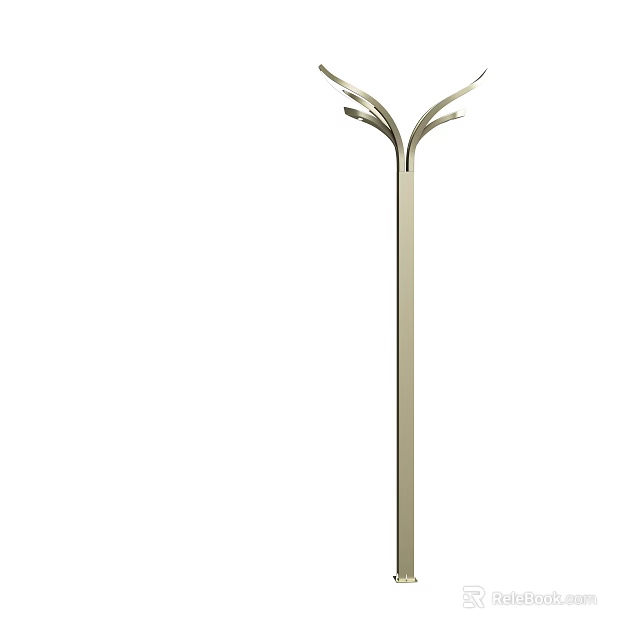 Modern Outdoor Light With Multi Arm Design And Metal Pole For Garden Lighting 3d model 
