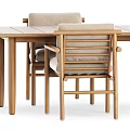 Wooden Dining Table With Comfortable Chairs And Modern Backrest Design For Home Interior