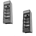 Upright Glass Door Refrigerator with Multiple Shelves for Commercial Display Storage