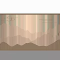 Modern Bed Headboard Wall With Mountain Inspired Illuminated Slat Design 3d model