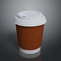 Disposable Brown Paper Coffee Cup With White Lid For Daily Use