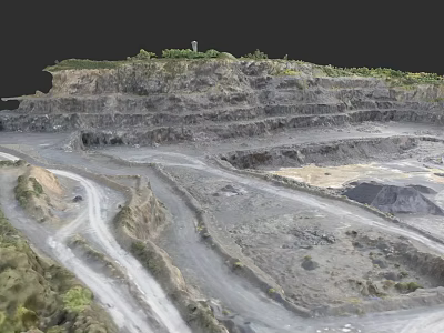 Industrial Equipment For Open Pit Mining Operations With Multi Level Terrain And Transport Roads 3d model