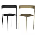Modern Minimalist Bar Stools with Black and Gold Metal Frames for Contemporary Spaces