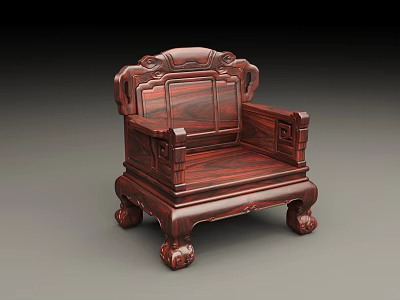 Mahogany Sofa Classical Sofa Single Sofa Carved Sofa Horseshoe Leg Sofa Solid Wood Sofa 3d model