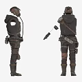 Vintage Tattered Mechanical Armor Style Clothing With Gears Straps Pipes Gloves And Boots