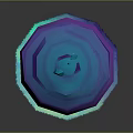 3D Scene Component Featuring Blue Purple Gradient Top And Intricate Base Structure