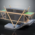 Modern Overhanging Residential Building With Unique Wooden Frame Green Roof And Glass Railings