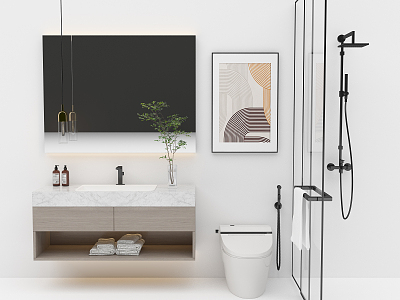 modern sink bathroom 3d model