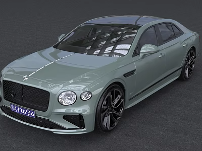 Luxury Light Green Sedan With Black Wheels Sunroof And Sleek Front Design 3d model Luxury Light Green Sedan With Black Wheels Sunroof And Sleek Front Design 3d model