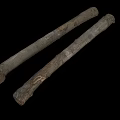 Rustic Stone Wood Logs Displaying Natural Grain And Textured Surface 3d model