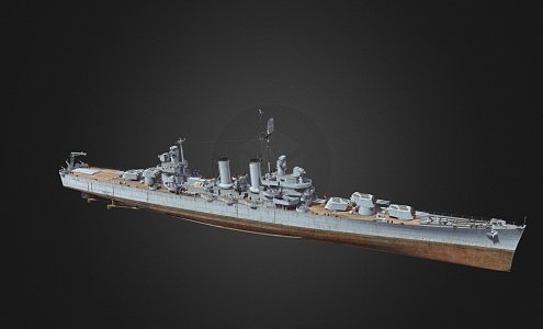 Warship Destroyer Weapon Ship Cruiser Ship 37 3d model