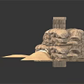 Modern Outdoor Construction Site With Sandbags Wooden Planks And Canvas Sheet