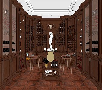 American Wine Cellar Wine Room 3d model