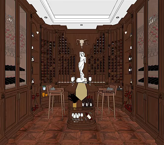 American Wine Cellar Wine Room 3d model