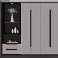 Modern Entryway Cabinet And Side Cabinet With Decorative Shelf Storage Design