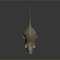 Cute 3D Mouse Character With Gray Body Pink Ears And Long Tail