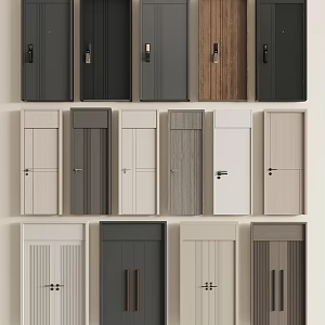 Single door swing door security door double door 3d model