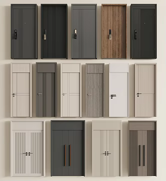 Single door swing door security door double door 3d model