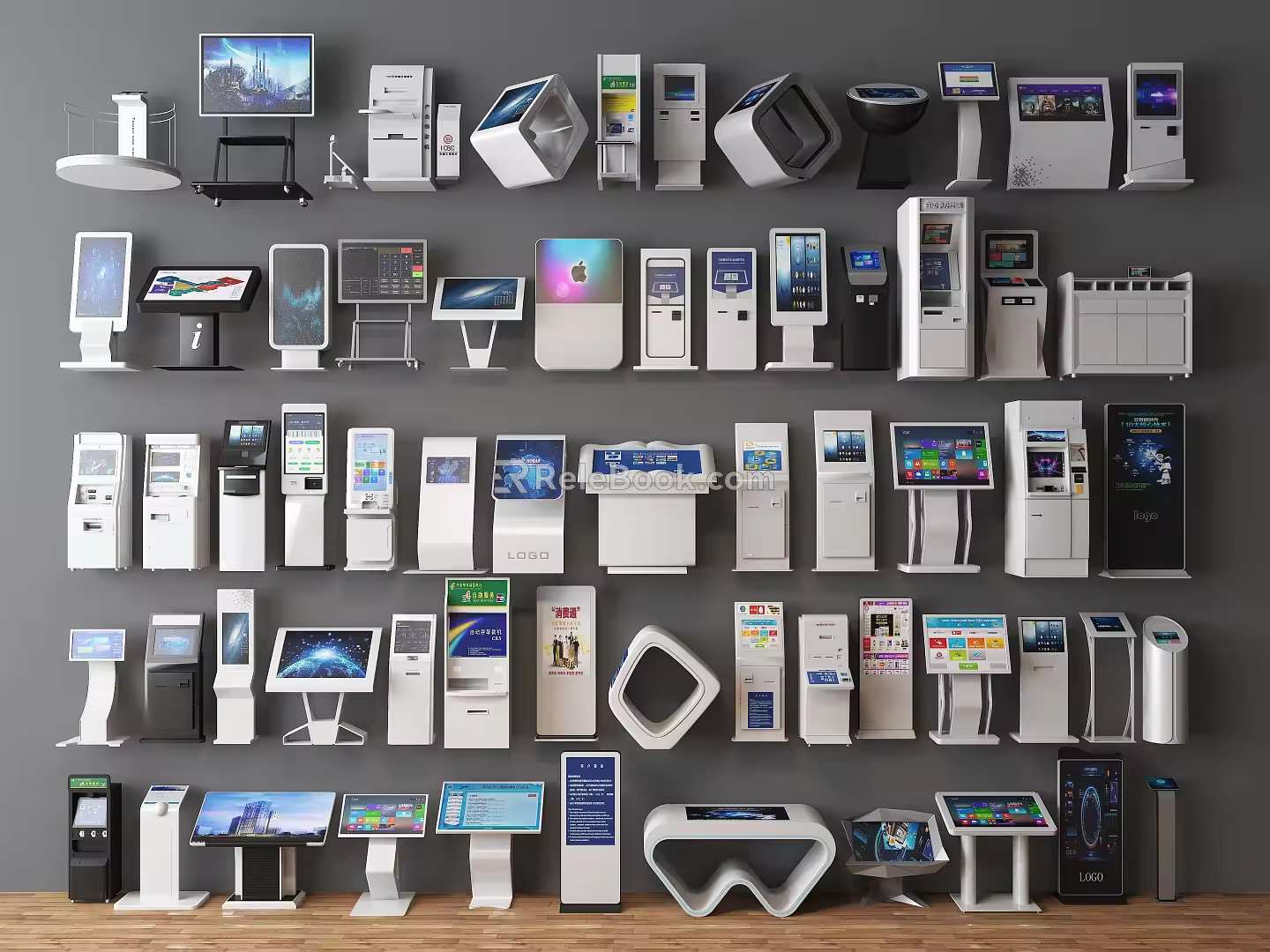 All-in-one machine ATM machine inquiry machine registration machine number arrangement machine calling machine touch and touch all-in-one machine guide screen ticket taking machine inquiry all-in-one machine 3d model