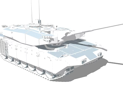 Modern Tank Concept Design With Turret Gun Barrel And Tracks Structure 3d model