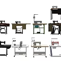 Modern Sewing Machine Equipment Old-fashioned Sewing Machine 3d model