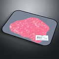 Fresh Raw Meat Displayed on Transparent Plastic Tray With Simple White Label 3d model