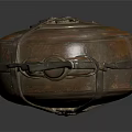 Traditional Ornate Household Container Featuring Painted Patterns And Metal Handle Design