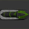 Kawasaki Green And Gray Jet Ski Recreational Watercraft With Seat And Brand Logo