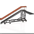 Portable Mobile Ramp Structure With Orange Canopy Metal Frame And Wheels