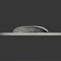 Cartoon Scene With White Square Platform And Wavy 3D Decorative Design On Dark Backdrop