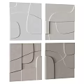 Minimalist Gray Geometric Wall Decor Featuring Abstract Panel And Curved Shapes 3d model