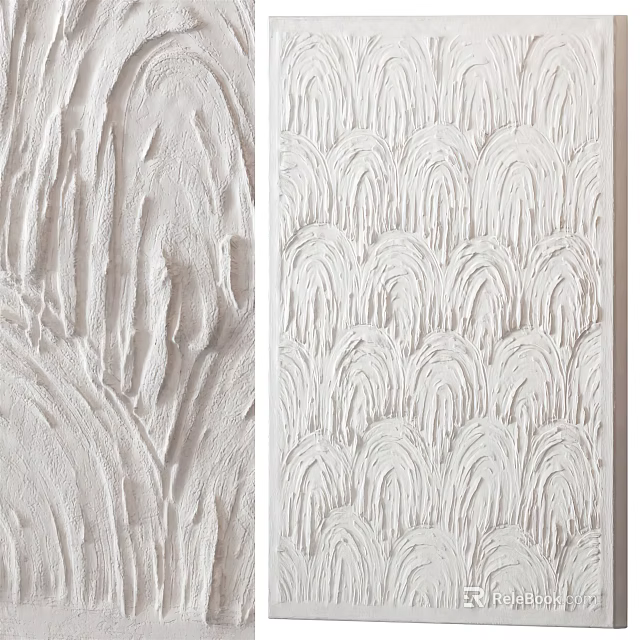 White Plaster Wall Textured Design With Abstract And Patterned Surfaces 3d model 