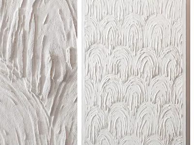 White Plaster Wall Textured Design With Abstract And Patterned Surfaces 3d model
