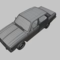 Classic White Four Door Sedan Featuring Vintage Front Design And Black Tires